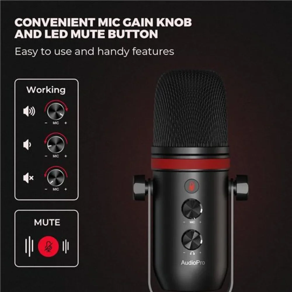 USB Microphone, Computer Condenser Gaming Mic